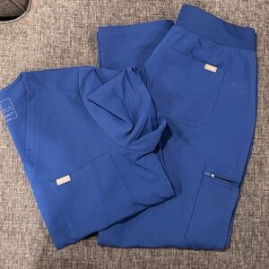 Figs Royal Blue Scrub Set